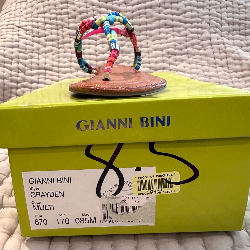 Gianni Bini Multicolor Beaded Sandals (NEW)